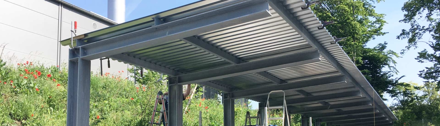 Couvert Dépôt Acier Zingué Au Feu + Tôle Nervurée Construction Métallique Adani