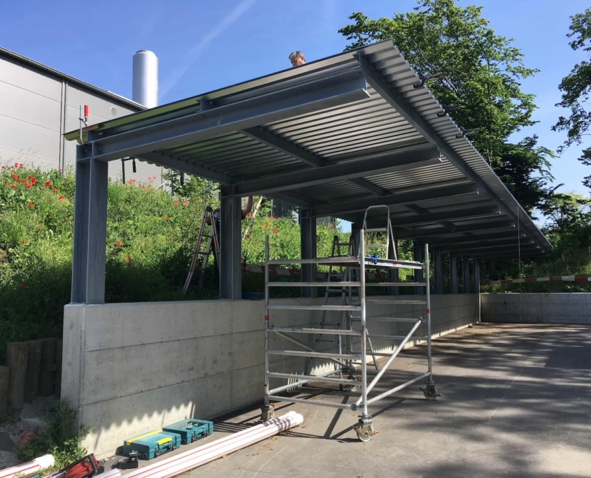 Ville De Lausanne Couvert Dépôt Acier Zingué Au Feu + Tôle Nervurée Construction Métallique Adani